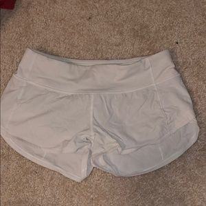 white lulu speed shorts